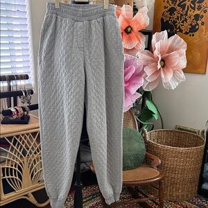 Reclaimed Vintage Unisex Gray Quilted High Waist Jogger Sweatpants